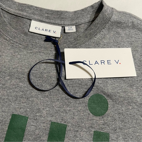 Clare V. Classic Tee Oui Grey Melange - Picture 10 of 15